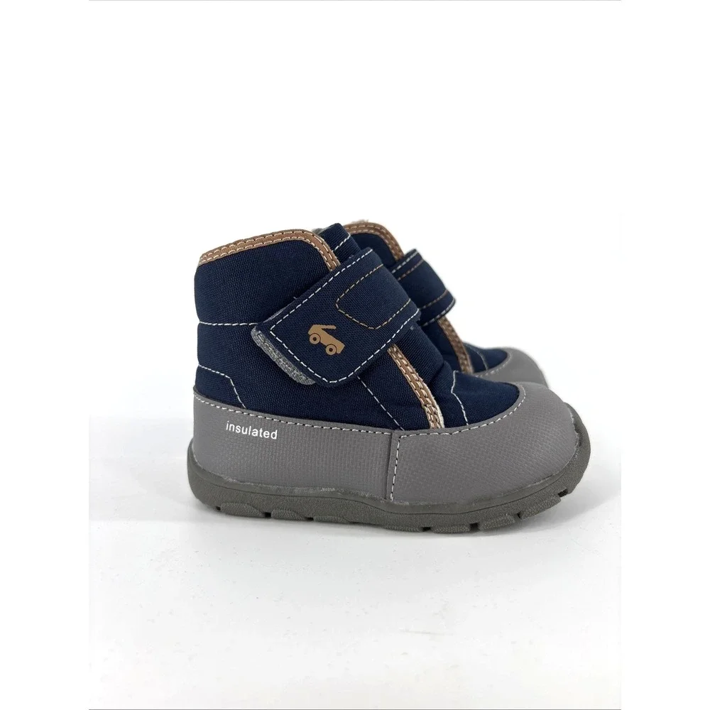 See Kai Run Boots Toddler Boys 7 Blake Blue Fur Lined Winter Snow Insulate